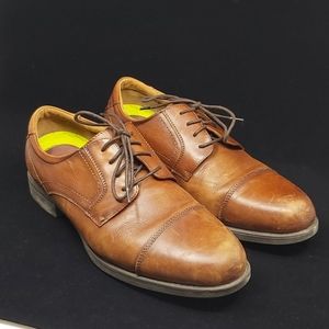 Florsheim cap toe mens dress shoes size 10EEE brwn